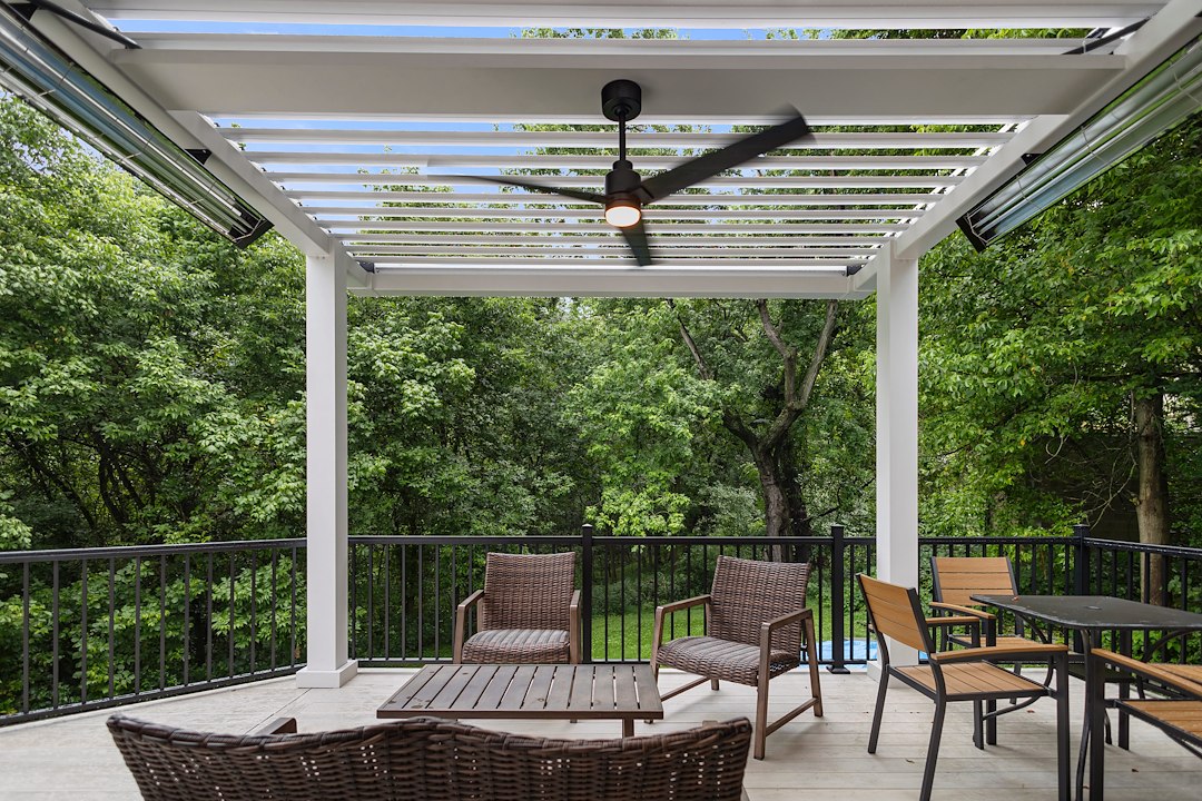Squirrel Hill Louvered Mechanical Pergola Installation